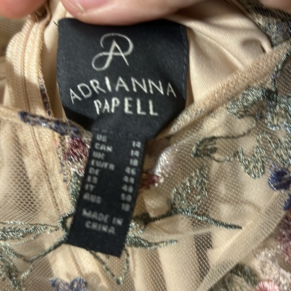 NWT Adrianna Papell Floral Embroidered Sheath with Bell Sleeves Dress Size 14 - Picture 5 of 10